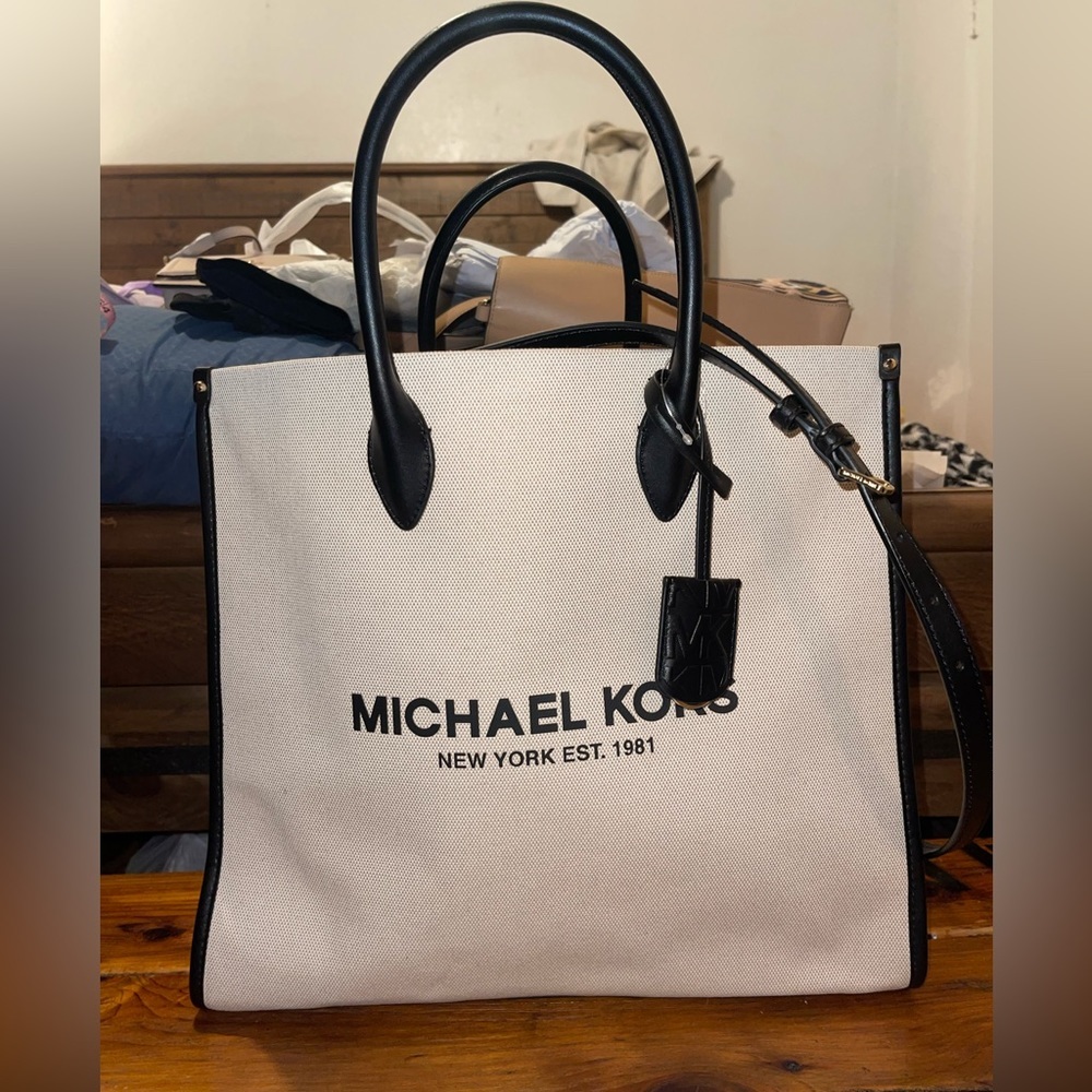Michael Kors large canvas tote bag